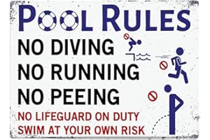 SEIWEI Pool Rules Swim Blechschild, Pool Wissen Metall Blechschild, Pool Rules Planing Education, Swimming Pool Rules Sign for Outdoor Security Farm Yard Warning Decoratives (01