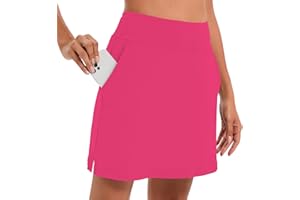 Timuspo Damska spódnica tenisowa ze spodniami, krótka spódnica ze spodniami, z kieszeniami, na lato, do golfa, wędrówek, biegania, jazdy na rowerze