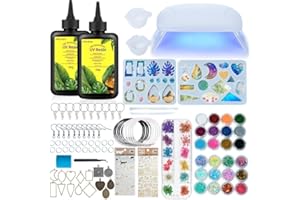 VIDAROSA Vida Rosa UV Resin Kit 180 pcs with UV Lamp, Resin Gule Crystal Clear For Jewelry Making And Coating, Resin Accessories,Epoxy Resin Starter Kit for beginners,Earring, Necklace