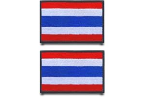 TUYATEZHI 2 Stück Thai Flagge-Patch Stickerei Taktische Militär Thailand Patch,Aufnäher Mit Nylon Airsoft Für Jacke Stickereibänder Rucksäcke Taktische Kleidung Taschen Abzeichen