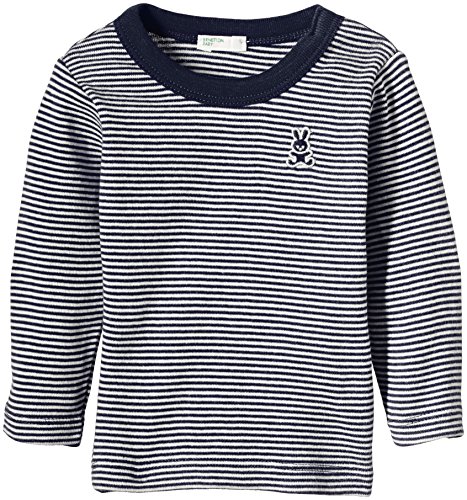 United Colors of Benetton Baby-Boys Long Sleeve Striped Polo Shirt, Blue (Navy), 6 to 9 months (Manufacturer Size: 68 cms)