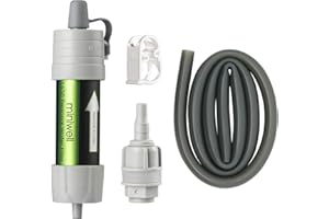 miniwell Gravity Water Filter Straw by Ultralight and Versatile Hiker Water Filter with Optional Accessories. TUV Proven 99.999999% Removal Rate of Bacteria Emergency Kit Hurricane Storm Supplies.