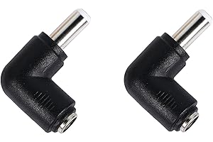 SHANFEILU Lot de 2 adaptateurs d'alimentation CC coudés à 90 degrés CC 5,5 x 2,5 mm mâle vers 5,5 x 2,1 mm Femelle