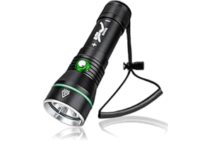 WINDFIRE Torcia Subacquea Luci Subacquee, 8000 Lumen Torcia Impermeabile, 3 Modalità Luce Subacquea Snorkeling con Ricaricabile Batterie per Immersioni Notturne