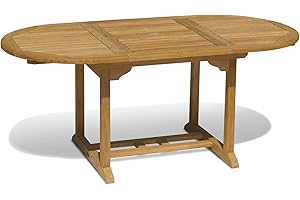 Jati Oxburgh Teak Hardwood Garden Table - Single-Leaf Extending 1.2-1.8m Brand, Quality & Value