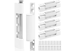 Niuny Charniere Porte 5Pcs Blanc Charnières de Porte 95mm Paumelles de Portes avec 50 Vis Charnières de Fenêtre en Alliage de Zinc Paumelle de Fenêtre pour Portes Intérieures Extérieures Fenêtres