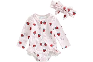 Caziffer Maillot Une Pièce Bébé Fille Imprimé Fleurs Maillots de Bain à Manche Longue Vêtement de Plage Bébé Swimwear pour Bébé Fille 0-7 Ans