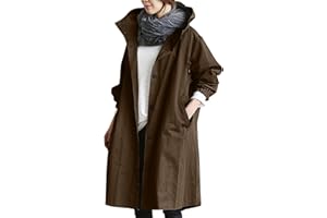 TTORJU Women's Lightweight Waterproof Jacket Solid Color Long Sleeve Windbreaker Outwear Womens Elegant Windbreaker Wild Women's Coat Trench Coat Ladies Jacket Ladies Raincoats with Hoods Rain Jacket