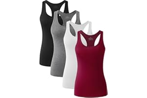 vislivin Sport Tank Tops Damen Workout Tanktops Racerback Yoga Atmungsaktives Shirts-4er Pack