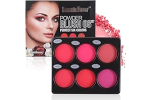 Katiluxiya 6-Colore Blush Palette a Lunga Durata ad Alto Pigmento Opaco Pressato Polvere per Guance, Face Matte Blush Palette (6 Colori)
