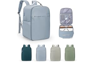 HPLQQ Zaino Bagaglio a Mano Ryanair 40x20x25 Zaino Aereo Borse da Cabina per Easyjet 45x36x20 Zaino da Viaggio donna con porta ricarica USB, Borsa da Viaggio aereo Zaino Computer Impermeabile Casual Daypack