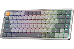 Redragon K652 75% bezprzewodowa klawiatura mechaniczna RGB, Bluetooth, 2,4 GHz, przewodowa, tryb, 84 klawisze, ultracienka klawiatura do gier z aluminiową płytą górną, 100% obsługiwany system Win/Mac