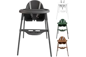 YALION kinderhochstuhl Hochstuhl Baby Kinderstuhl mit Tablett- Höhenverstellbarer Baby Chair Kinder Essen Stuhl ab 6-36 Monaten (max. 15 kg)-Grau