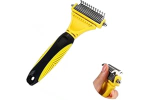 SUWANG Cutefly, spazzola per cani, spazzola per gatti, 12 + 23 pettini bifacciali in acciaio inox per pettine per cani, utilizzata per rimuovere i peli in eccesso e allentare i nodi