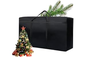ODOT Christmas Tree Storage Bag Fits up to 7ft - Heavy Duty Xmas Christmas Ball Bag, Black 600d Oxford Waterproof Storage Bag with Sturdy Handle and Durable Zipper, 110X60X35CM