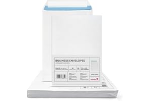 ‎NETUNO Netuno Pack of 50 Envelopes, DIN C5 White 162 x 229 mm, 90 g Large Envelope, White Maxi Letter Peel-and-Seal without Window, Large C5 White Letter Envelope, A5 Large Mailing Bag, Paper Envelope, Big