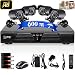 Produktbild Liview® 600TVL Videoüberwachung Set Überwachungssystem 4CH Voll D1 DVR mit 4 Höhe Auflösung Nachtsicht Wetterfeste IR-Cut eingebaut CCTV Überwachungskameras HDMI Anschluss Ohne Festplatte