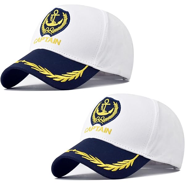 Casquette de capitaine de marin réglable - Chapeau de capitaine de yacht - Chapeau de marin pour adulte - Accessoire de déguisement de marin