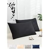 Vionel Home Pamuklu 2'li Kapaklı Yastık Kılıfı 50x70 cm - Yumuşak ve Nefes Alabilir (Siyah)