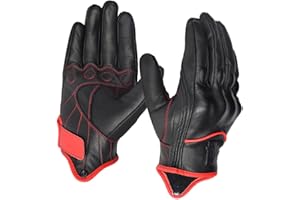 Harssidanzar Mens Winter Warm GoatSkin Leather TouchScreen Motorcycle Gloves GM041UK