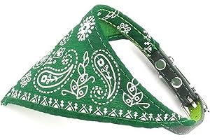 Zunea Collare a bandana triangolare per cani e gatti, con stampa regolabile, colore: verde