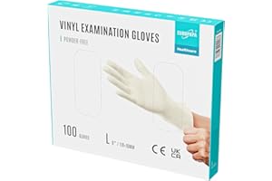 EUROPAPA® 100 Guantes De Vinilo Desechables, Sin LÁTex, Sin Polvo, En Tallas S, M, L Y XL, Disponibles (Amarillo Premium, L)