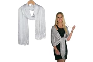 USTNIR Stola Scialle Donna Elegante Cerimonia Abito da Sera Sciarpa Lucido Estiva