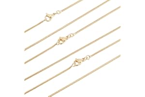 Beebeecraft 6 cadena Serpentina de 45.18 in Y 18.(0) in Chapada En Oro de (4) quilates Collar con Extremo de Acera Cadenas de Serpiente A Granel con Cierres de Langosta para Hacer Joyas