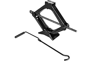 M.J COMFY-LIFE Scissor Jack Heavy Duty Car Jack Kit 85-380MM Steel Jack with Labor Saving Handle Portable Jack Tyre Repair Tool For Car SUV Van Black (1T)