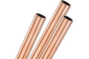 M METERXITY 3-Pack 200mm Copper Round Tube, 14mm OD 1mm Wall Thickness Copper Seamless Tubing for Construction/Machining/DIY Crafting, Metal Straight Pipe [0.55x0.04x7.87IN]