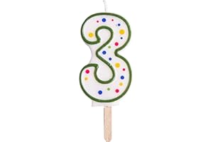 PME CA043 Candela Numero 3, Cera, Verde, Grande 6,3cm