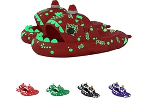CHAGOO Halloween Luminous Shark Slippers, Christmas Shark Slides, toboganes de tiburón espeluznantes que brillan en la oscuridad para hombres y mujeres