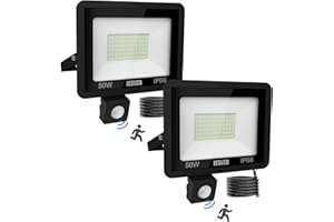 JESLED Projecteur Exterieur Led, 50W Projecteur Led Exterieur Detecteur De Mouvement, 4500LM 72LEDs 6000K Spot Led Extérieur Detecteur De Mouvement Pour Jardin, Patio, Garage, Entrée