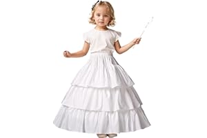 BEAUTELICATE Jupon sous Robe Fille Pur Coton Crinoline Petticoat Rockabilly Cerceaux pour Enfant Robe Princesse Cérémonie Soirée Mariage Blanc Ivoire 1-16 Ans