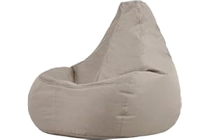 Bean Bag Bazaar Dalton Gaming Bean Bag Chair, Stone Beige, Water Resistant Fabric, Recliner Beanbag for Indoor and Outdoor Use with Filling Included, Gaming, Bedroom, Living Room, Garden