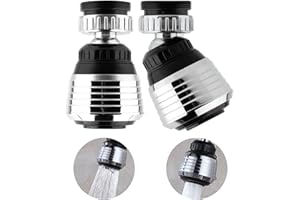 BEKKLPOU 2 Pezzi Rompigetto Rubinetto Cucina, 360°Girevole Aeratore Rubinetto Ugello Rubinetto Cucina Aeratore Filtro Anti Spruzzo (corto)