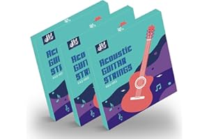 SURPASSMUSICA Gitarrensaiten Konzertgitarre-kupferbeschichtete Saite Premium Nylon-Saiten für Klassische-, Konzert-& Akustik-Gitarre - 6 Saiten Set inkl. 2 Plektren Stärke 12–53 (3-stück)