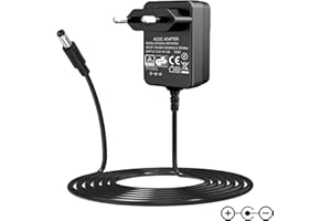 LEUUD Adaptateur d'alimentation de Pédale Guitare, 9V CC 1A Blocs d'alimentation pour Pédales à Effets de Guitare Centre Négatif Adaptateur de Charge Chargeur pour Guitare Basse et Clavier 150cm