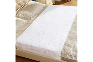 MBJERRY Washable Incontinence Bed Pad with Tucks - 34 x 52 Inches Waterproof Reusable Bed Wetting Mat for Older Kids Double Bed Sheets Protector