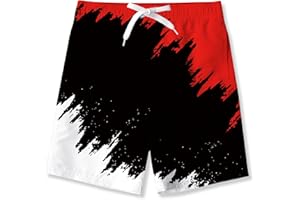 NEWISTAR Pantaloncini da Bagno Ragazzo Stampa 3D Tronchi per la Spiaggia da Bambino Costume da Bagno con Fodera in Mesh per Ragazzi 8-16 Anni