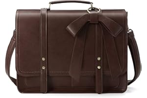 ECOSUSI Borsa Porta PC Donna 15,6 Pollici Borsa Lavoro in Pelle PU Grande Messenger Vintage Borsetta Ventiquattrore Cartella a Tracolla Scuola Business Ufficio