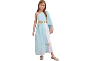 Kaerm Bambina Toga da Dea Greca Abito da Antichi Cavalieri Romani Greci Greek Toga Outfit Abito da Festa di Carnevale Halloween