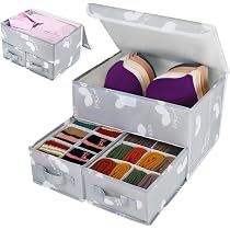 Lot De 2 Organisateurs De Tiroir Cozary - 30x30x10cm - Pour Lingerie, Chaussettes