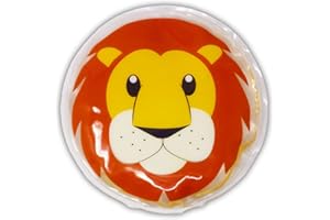 DYNAMIK PRODUCTS Cold Compress for Kids, Reusable Kids Ice Pack - Fever & Pain Relief - Instant First Aid Soother for Bumps, Bruises, Injury, Boo boos - Hot or Cool Gel Pads for Your Toddler, Infant, Baby (Lion)