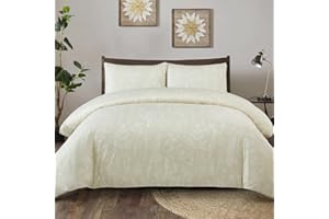 Tokokimo Funda Nordica Cama 150/135, 100% Microfibra Funda Edredon 230x220 cm y 2 x Fundas de Almohada 40x75 cm, Estilo Rama y Hoja Pintado a Mano (Marrón Claro, 3 Piezas)