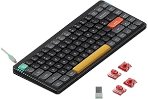 ‎NUPHY nuphy Air75 V2 Kabellose mechanische Tastatur, 84 Tasten RGB Hot-Swap Tastatur, unterstützt Bluetooth 5.1, 2.4G und kabelgebundener Verbindungc für PC/Laptop/Windows/Mac-Black Gateron Cowberry Switch