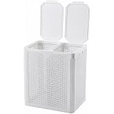 SmartDuo İki B&ouml;lmeli &Ccedil;amaşır Sepeti 84 Lt, 44x36,5x56 cm - Beyaz | PP Plastik Malzeme, Delikli Hava Alan Yapı, Bulaşık Makine