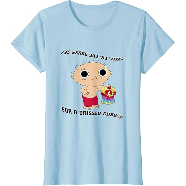 Stewie Family Guy homme graphique Gildan col équipage noir