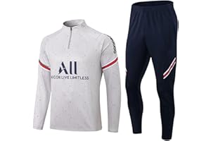 YIWAWQIAN PSG Tracksuit for Kids/Adults 2PC Football Training Uniform and Pant,Paris Football Tracksuit, Men's Suit, Jogging Suit, Sports Suit, Running Suits for Football Uniforms