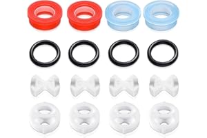 YISIFEINUO 16 Pcs Faucet Fittings Replacement Ceramic Disc Silicon Washer Insert Turn Reversed Sealed 1/2 Inch Ceramic Tap Washers for Valve Tap Leaking Tap Reparing